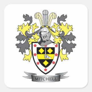 Mitchell Family Crest Jackar om Arm Fyrkantigt Klistermärke