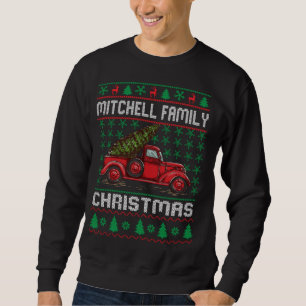Mitchell Family Ugly jul Sweater Red Lastbil F Lång Ärmad Tröja