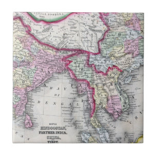 Mitchell karta   Indien, Tibet, china & SE Asien Kakelplatta