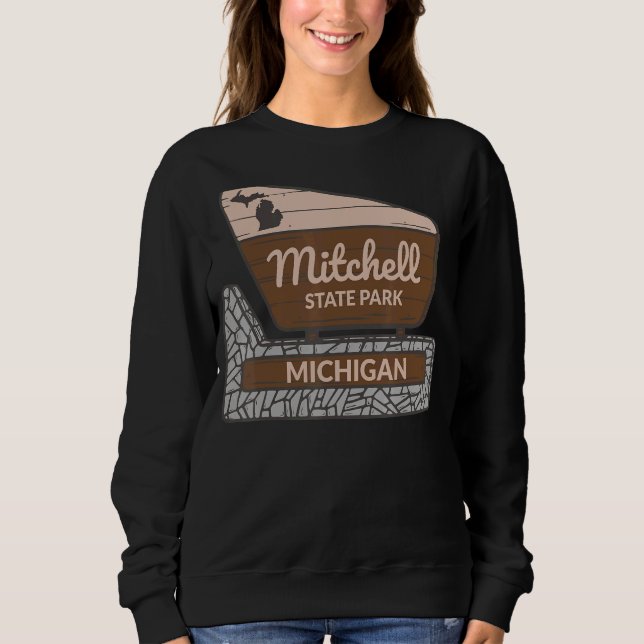 Mitchell State Park Michigan MI Välkomstskylt Vaca T Shirt (Framsida)