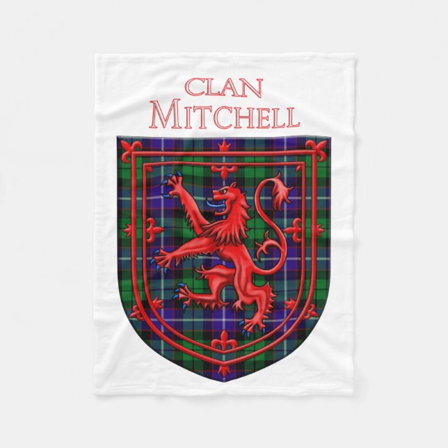 Mitchell Tartan Scottish Plaid Lion Rampant Fleecefilt (Framsidan)
