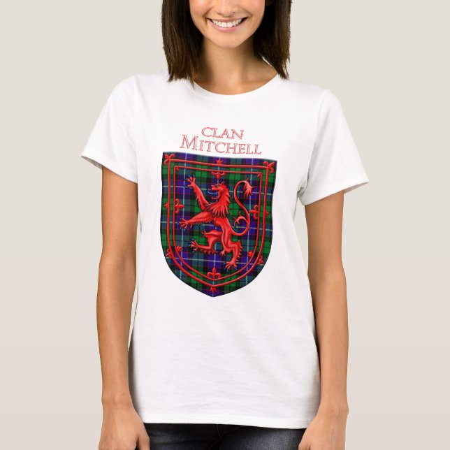Mitchell Tartan Scottish Play Lejonare Rampant T Shirt (Framsida)