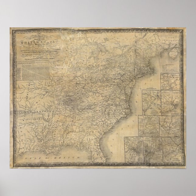 Mitchells karta i Förenade Stater Poster (Framsidan)