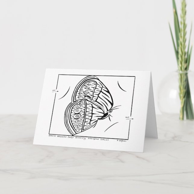 Mitchell's Satyr Butterfly Maze Greeting Card Kort (Framsida)