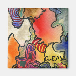 "Mite and Tite" Abstrakt Dishwasher Status Magnet