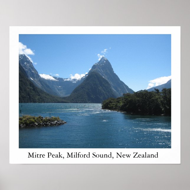 Miter Peak, Milford Ljud, Nya Zeeland Poster (Framsidan)