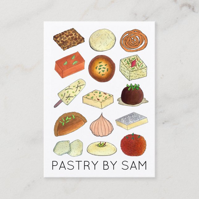 Mithai Indian Sweet Shop Confectionery Pastry Chef Visitkort (Framsida)