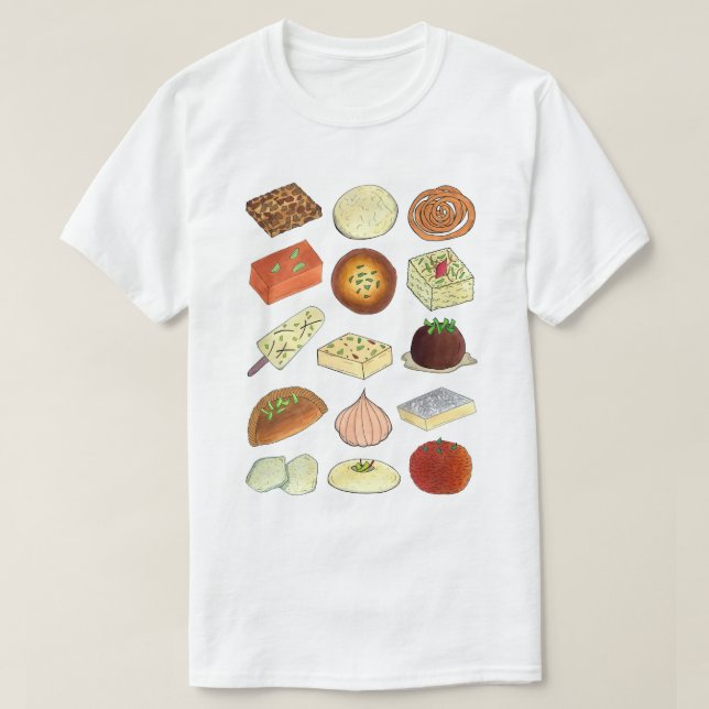 Mithai Indian Sweets Confectionery Desserts India T Shirt (Design framsida)