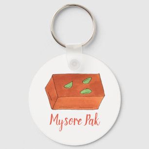 Mithai Indian Sweets Confectionery Mysore Pak Nyckelring