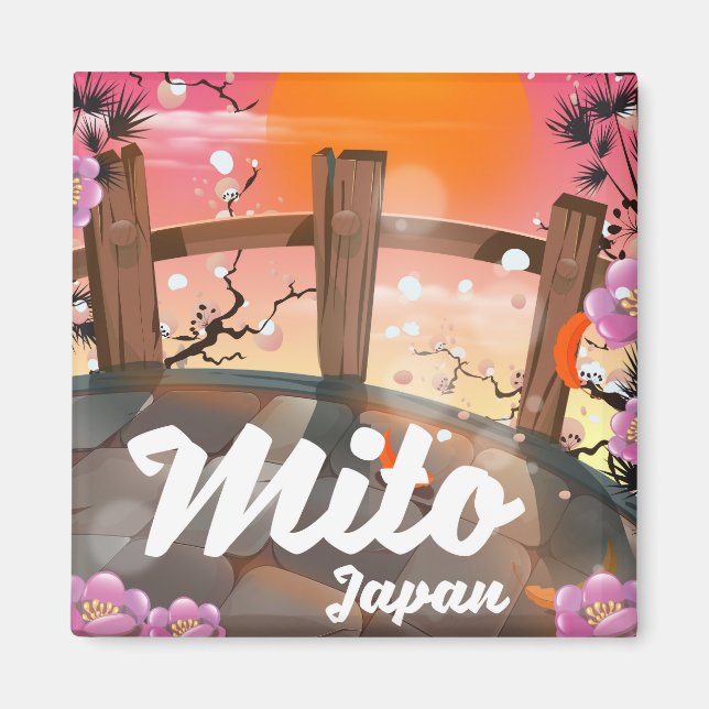 Mito Japan blommande affisch. Magnet (Framsidan)