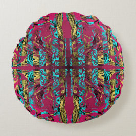Mitochondri-Pop Round Pillow Rund Kudde