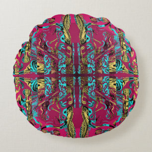 Mitochondri-Pop Round Pillow Rund Kudde