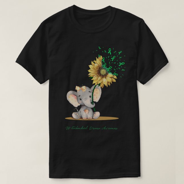 MITOCHONDRIAL DISEASE AWARENESS Cute Elephant Sunf T Shirt (Design framsida)