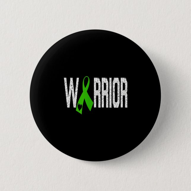 Mitochondrial Disease Warrior Heart Green Ribbon  Knapp (Framsida)
