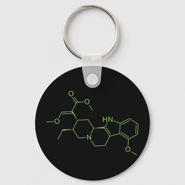 Mitragynine Kratom-molekyl - Kemidiagram Nyckelring (Framsida)