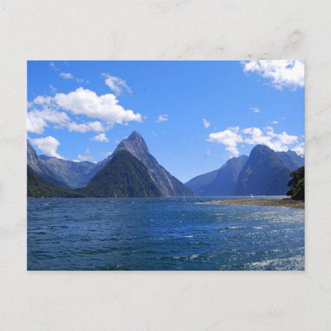 Mitre Peak, Milford Sound, NZ vykort (Framsida)