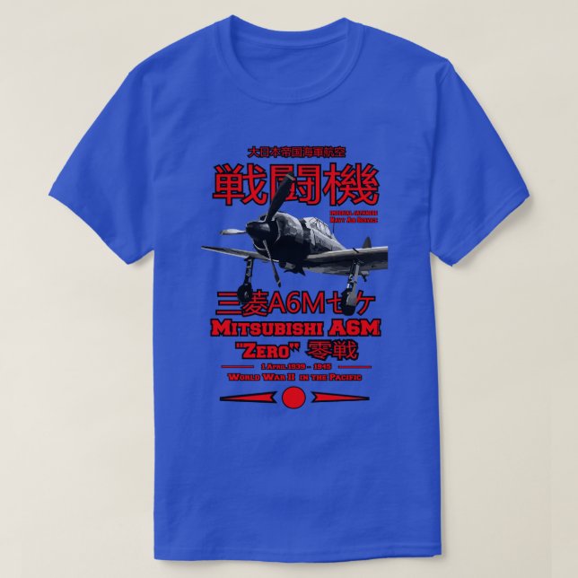 Mitsubishi A6M Zero A6M Fighter-flygplan T Shirt (Design framsida)