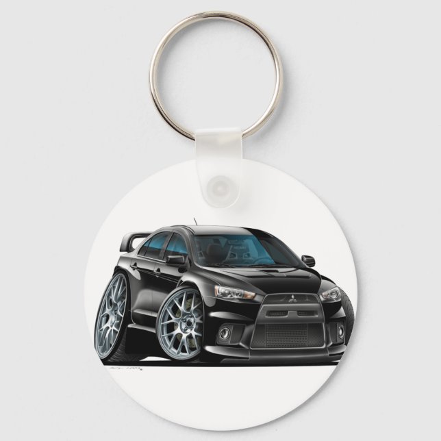 Mitsubishi Evo Black Car Nyckelring (Framsida)