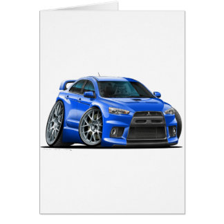 Mitsubishi Evo Blue Car Hälsningskort