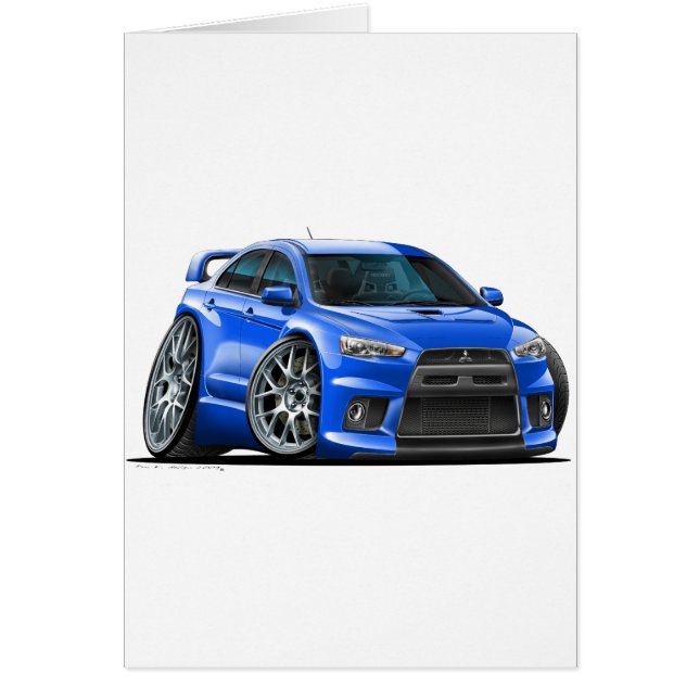 Mitsubishi Evo Blue Car Hälsningskort (Framsidan)