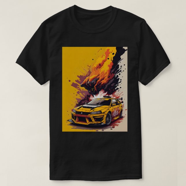 Mitsubishi EVO Coolest Car in Gult T Shirt (Design framsida)