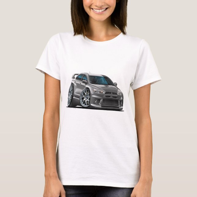 Mitsubishi Evo grå färgbil Tee Shirt (Framsida)