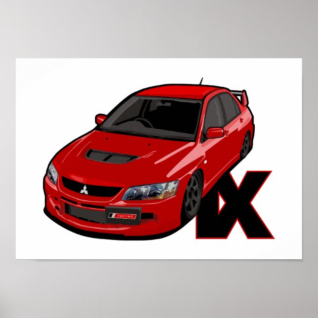 Mitsubishi EVO IX MR Poster (Framsidan)