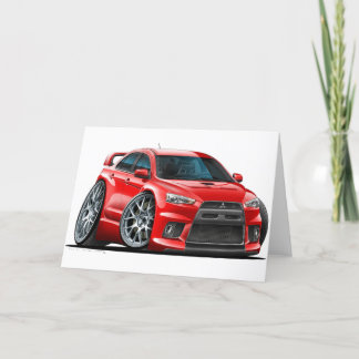Mitsubishi Evo röd bil Kort