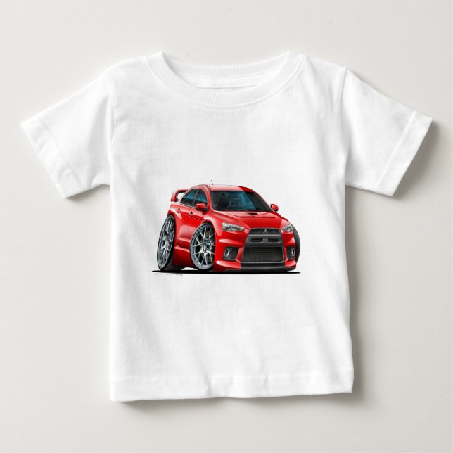 Mitsubishi Evo röd bil Tee (Framsida)