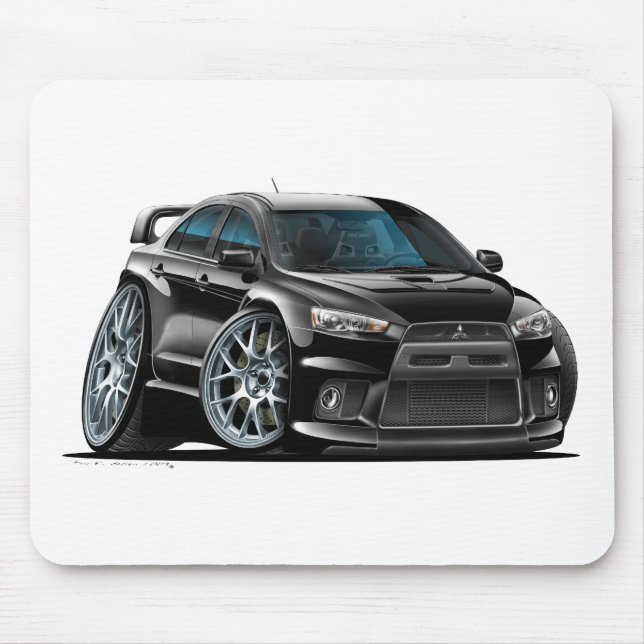 Mitsubishi Evo svart bil Musmatta (Framsidan)