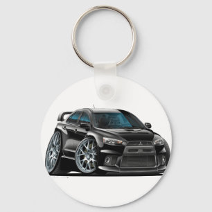 Mitsubishi Evo svart bil Nyckelring