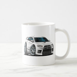 Mitsubishi Evo vitbil Kaffemugg