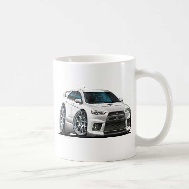 Mitsubishi Evo vitbil Kaffemugg (Höger)