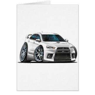 Mitsubishi Evo White Car Hälsningskort