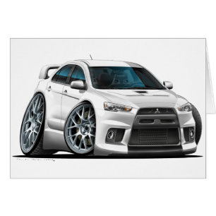 Mitsubishi Evo White Car Hälsningskort