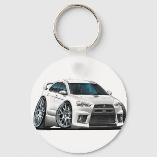 Mitsubishi Evo White Car Nyckelring