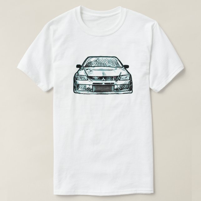 Mitsubishi evolution Evo åtta AWD Turbo samlar T Shirt (Design framsida)