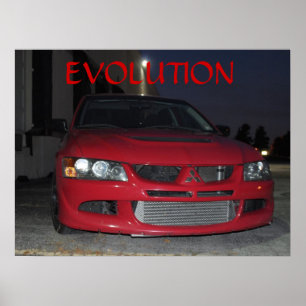 Mitsubishi evolution på natten poster