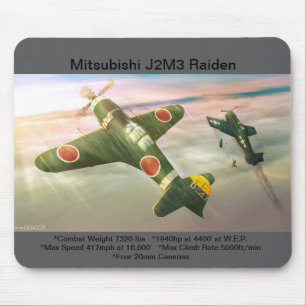Mitsubishi J2M3 Raiden airplane mousepad Musmatta