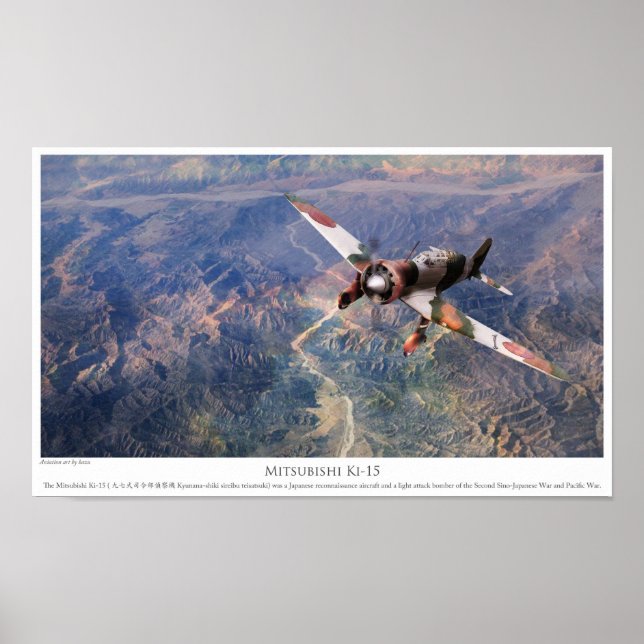 Mitsubishi Ki-15 AviationArt Poster (Framsidan)