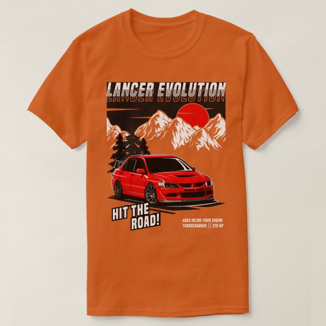 Mitsubishi Lancer Evo VIII Lancer Evolution T Shirt (Design framsida)