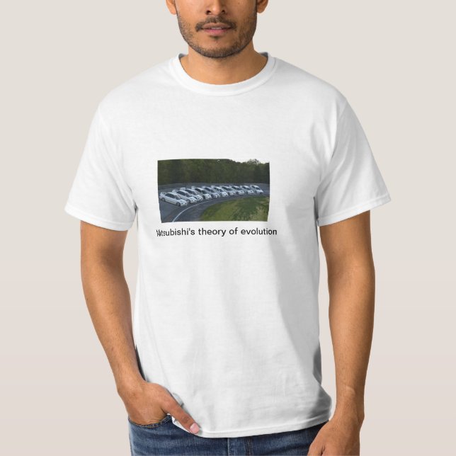 Mitsubishis teori av evolution tee shirt (Framsida)