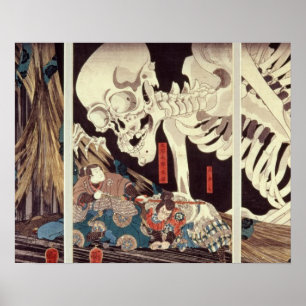 Mitsukini Defying the Skeleton Specter, 1845 Poster