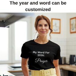 Mitt 2026 årets ord Bön Enkel typografi T Shirt