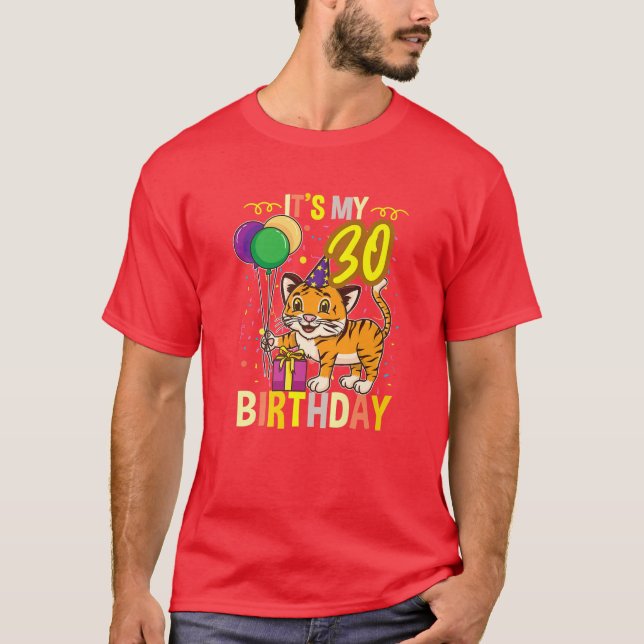 Mitt 30års födelsedag-tigerdjur t shirt (Framsida)
