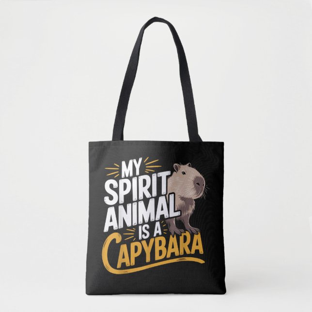 Mitt andedjur är en kapybara Sött & Roligt djur Tygkasse (Framsida)