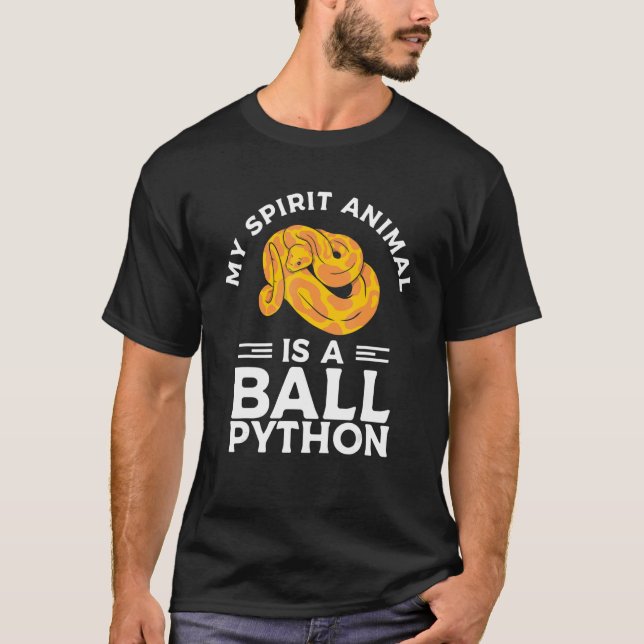 Mitt andliga djur är en Boll Python Pythons Snake  T Shirt (Framsida)