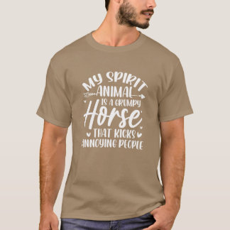 Mitt andliga djur är en grumpy Horse Retro T Shirt