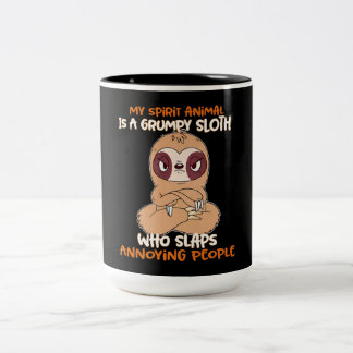 Mitt andliga djur är en grumpy Sloth Två-Tonad Mugg