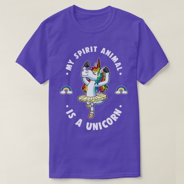 Mitt andliga djur är ett Unicorn Ballerina Magic B T Shirt (Design framsida)